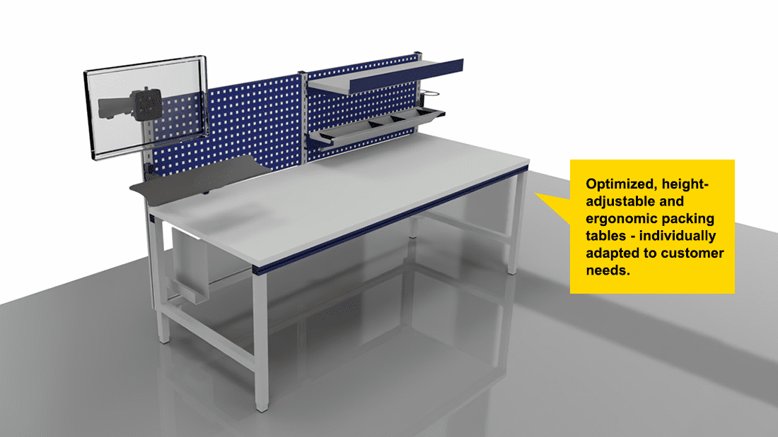 packaging solution, packaging table